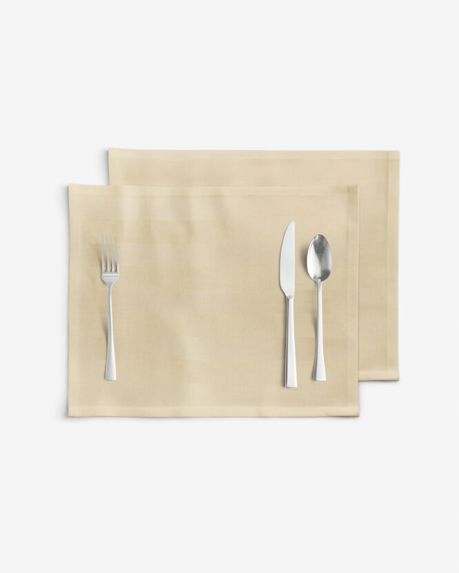 Festliche Damast-Tischset - goldene Streifen mit Satin-Glanz - 2 Stück
