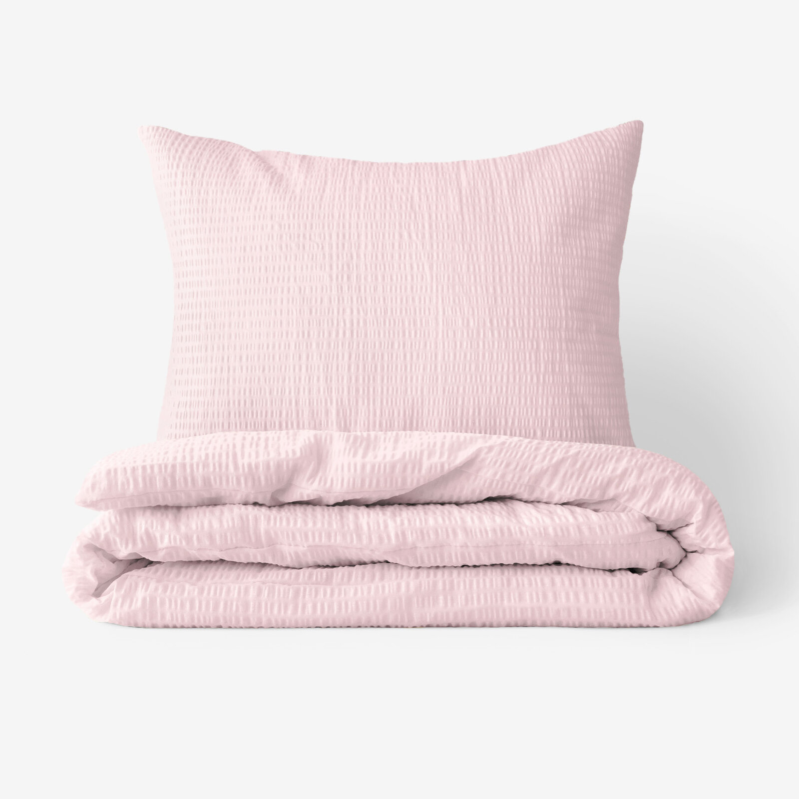Seersucker Bettwäsche - puderrosa