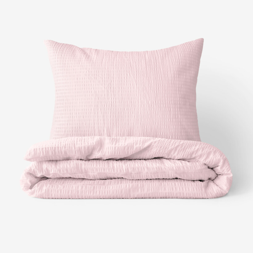 Seersucker Bettwäsche - puderrosa