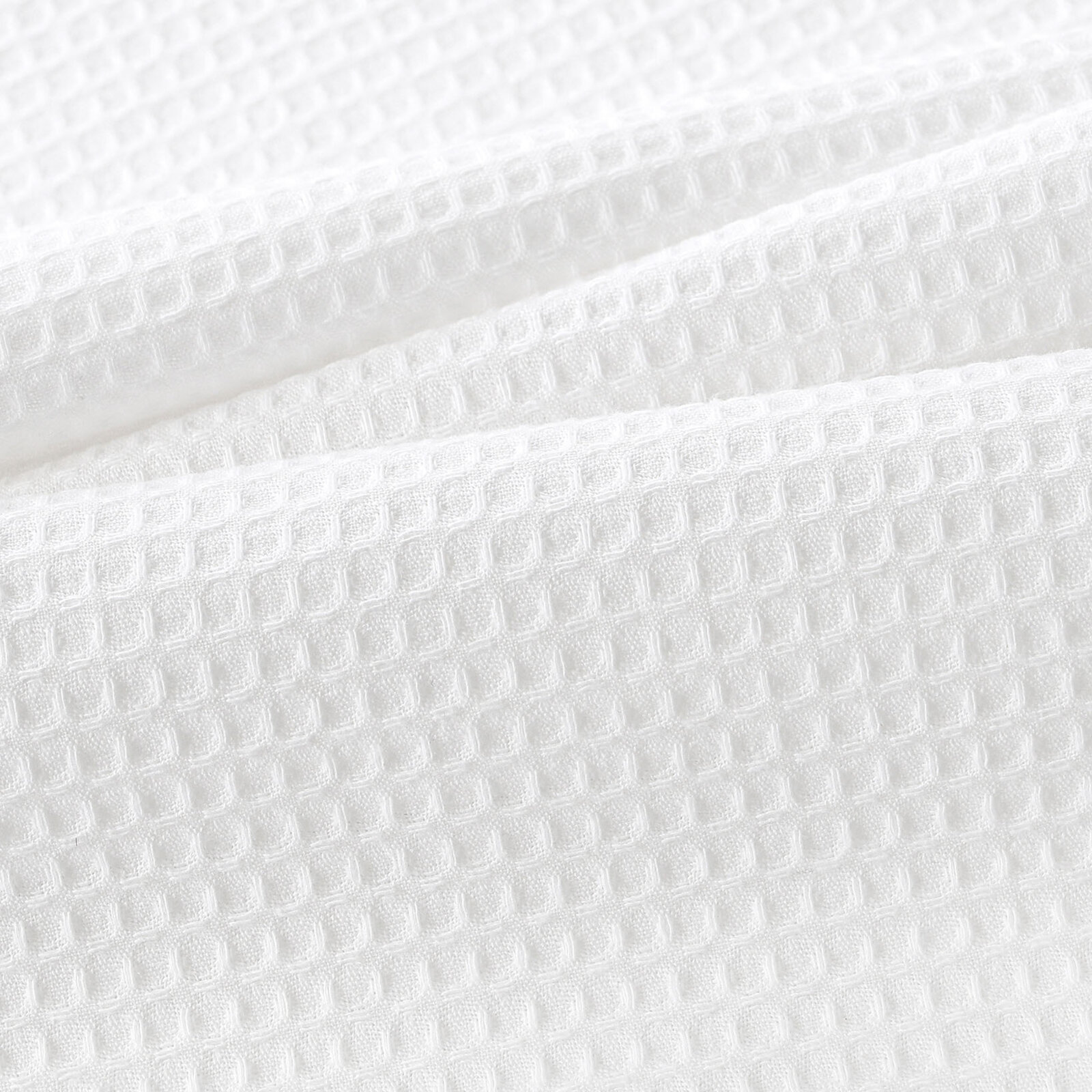 Waffel-Geschirrtuch mit Weihnachtsstickerei - Adventskranz auf Weiß