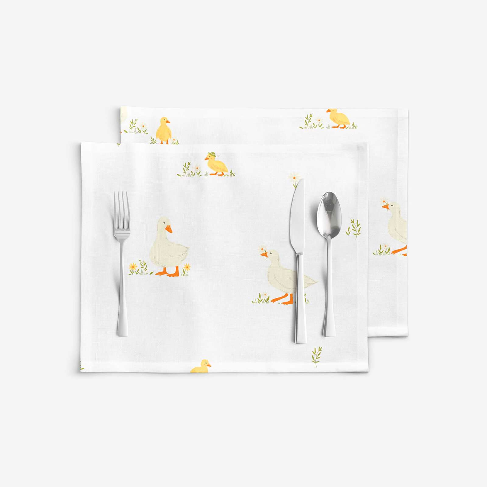 Ostern Tischset 100% Baumwolle - Enten - 2 Stück