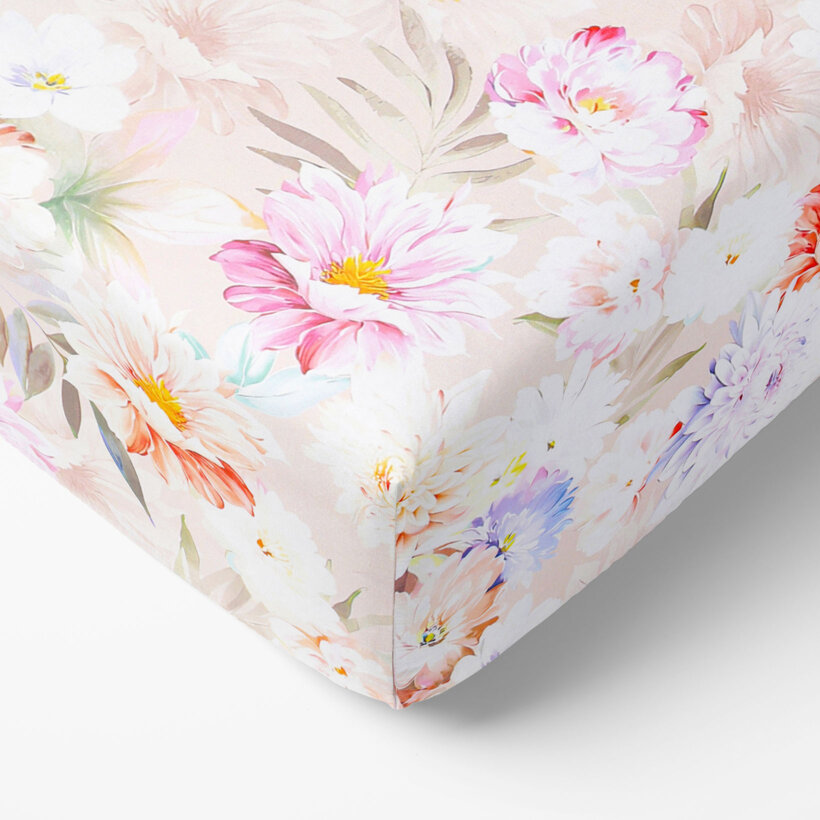 Spannbettlaken aus Baumwolle Deluxe - wilde Blumen