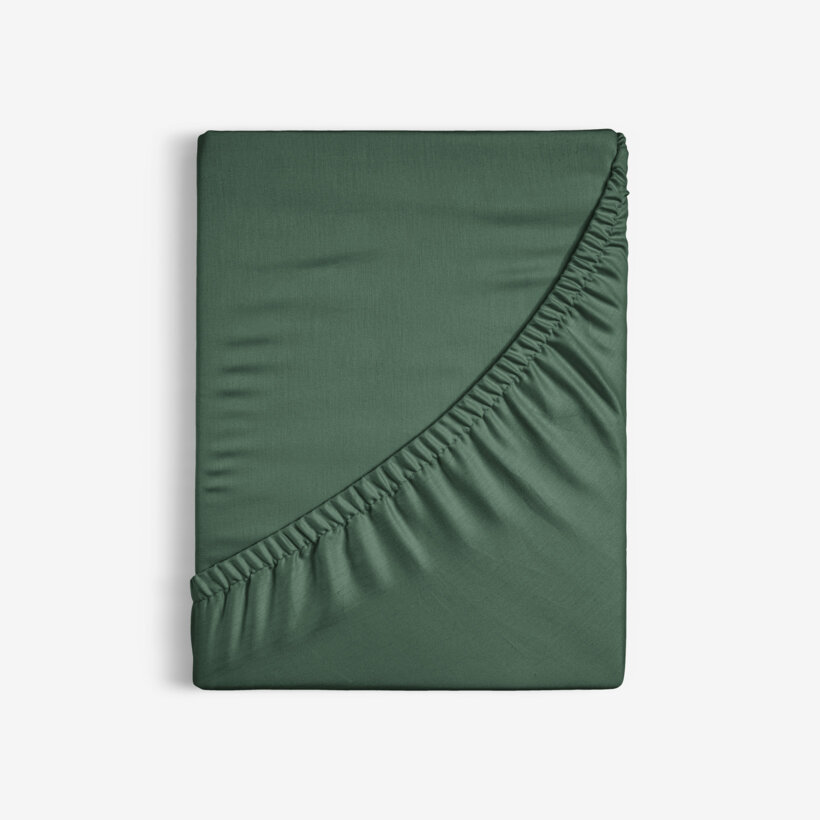 Spannbettlaken aus Baumwolle - dunkelgrün