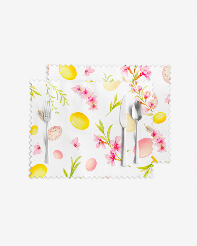 Ostern Tischsets Teflon - Ostereier mit Blumen - 2 Stück