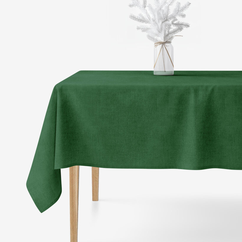 Weihnachtliche eckige Tischdecke Malaga - dunkelgrün