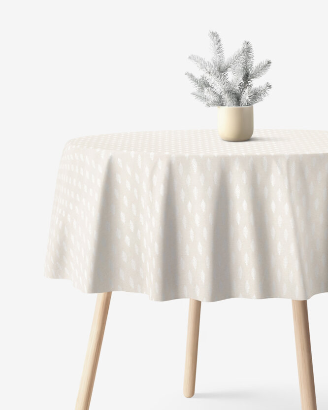Weihnacht Runde Tischdecke Natura - Ästchen auf natürlicher