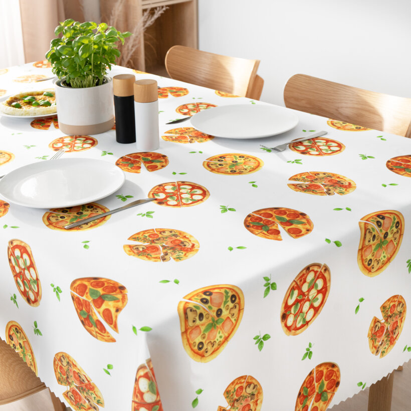 Eckige Tischdecke Teflon - köstliche Pizza