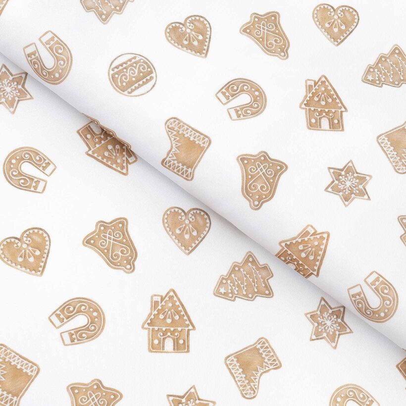 Weihnachtlicher Teflonstoff für Tischdecken – Lebkuchen