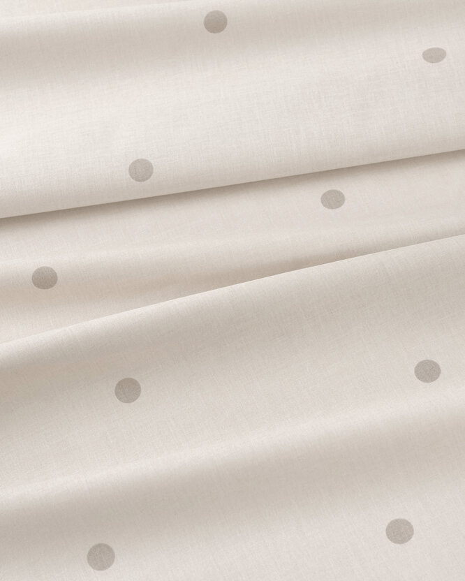 Runde Tischdecke 100% Baumwolle - Pünktchen auf Beige