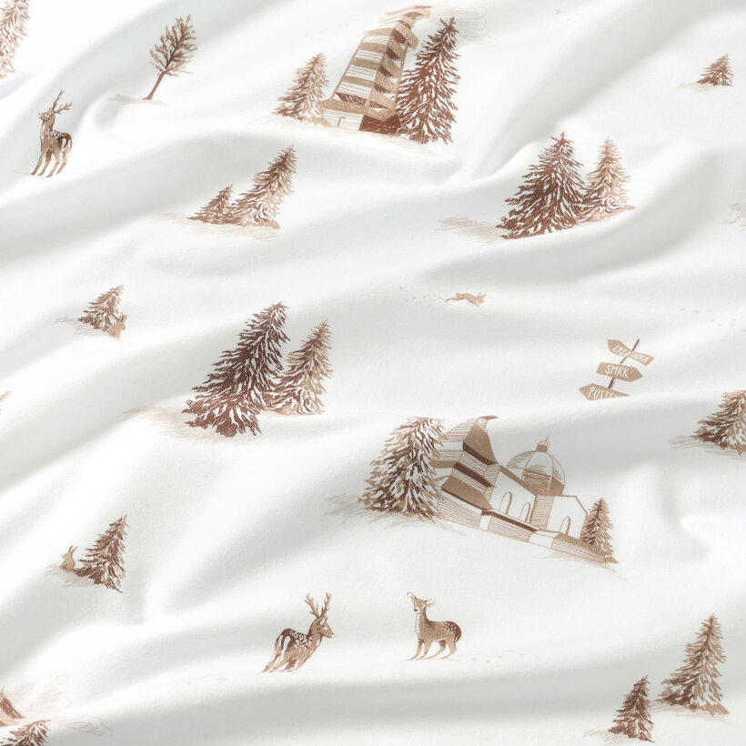 Weihnachtlicher Flanellstoff - Berge