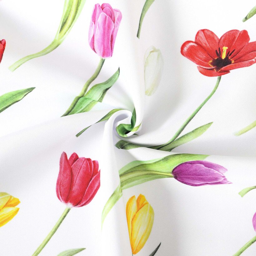 Teflonstoff für Tischdecken - Bunte Tulpen