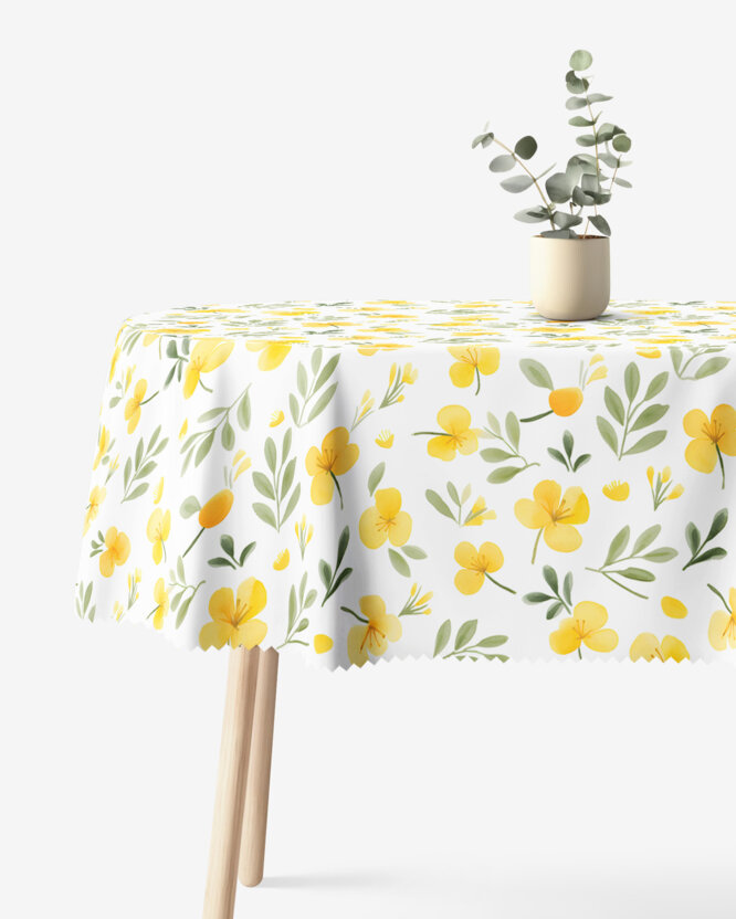 Ovale Tischdecke Teflon - Nachtkerze