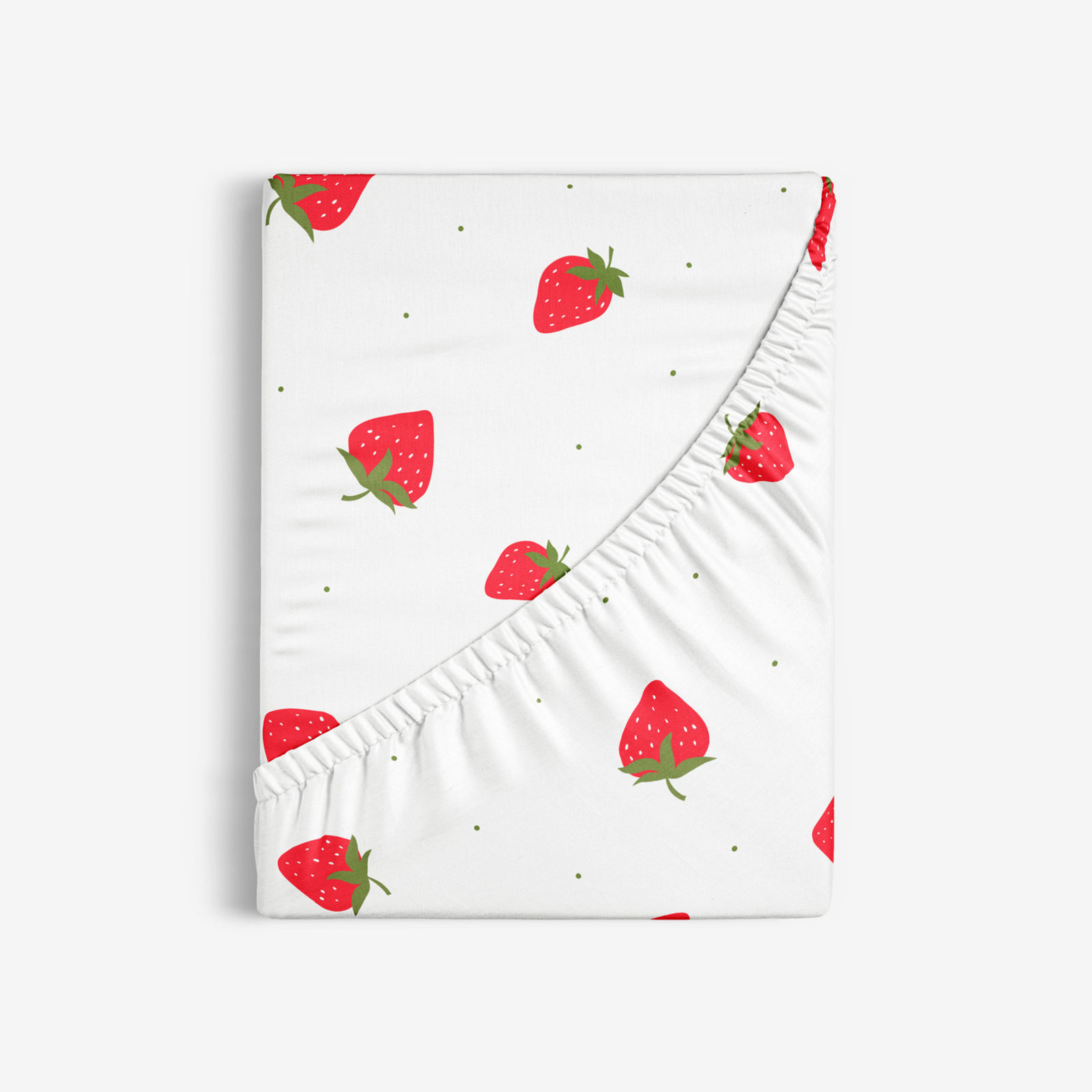 Spannbettlaken aus Baumwolle - frische Erdbeeren