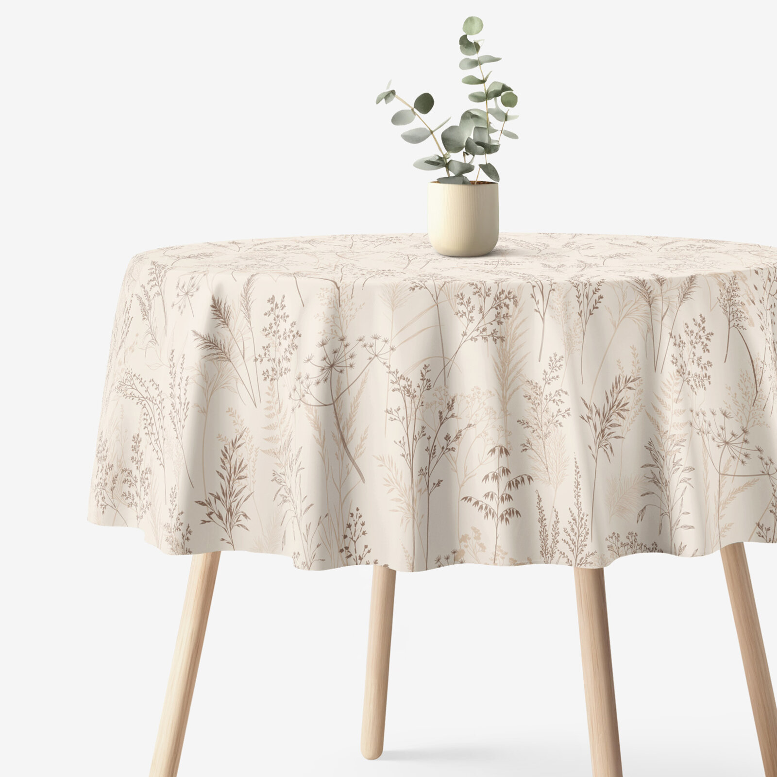 Runde Tischdecke 100% Baumwolle - Altweibersommer