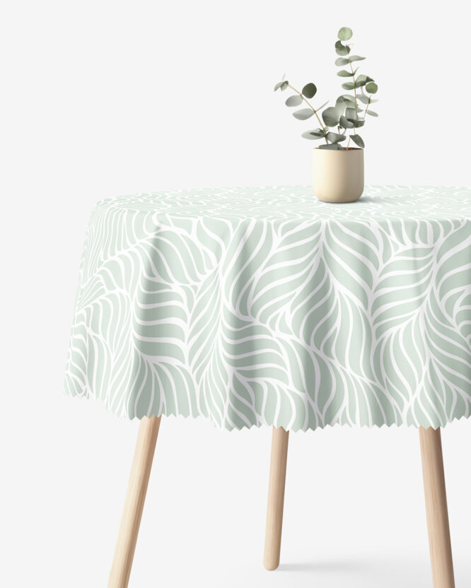 Runde Tischdecke Teflon - Salbeilinien