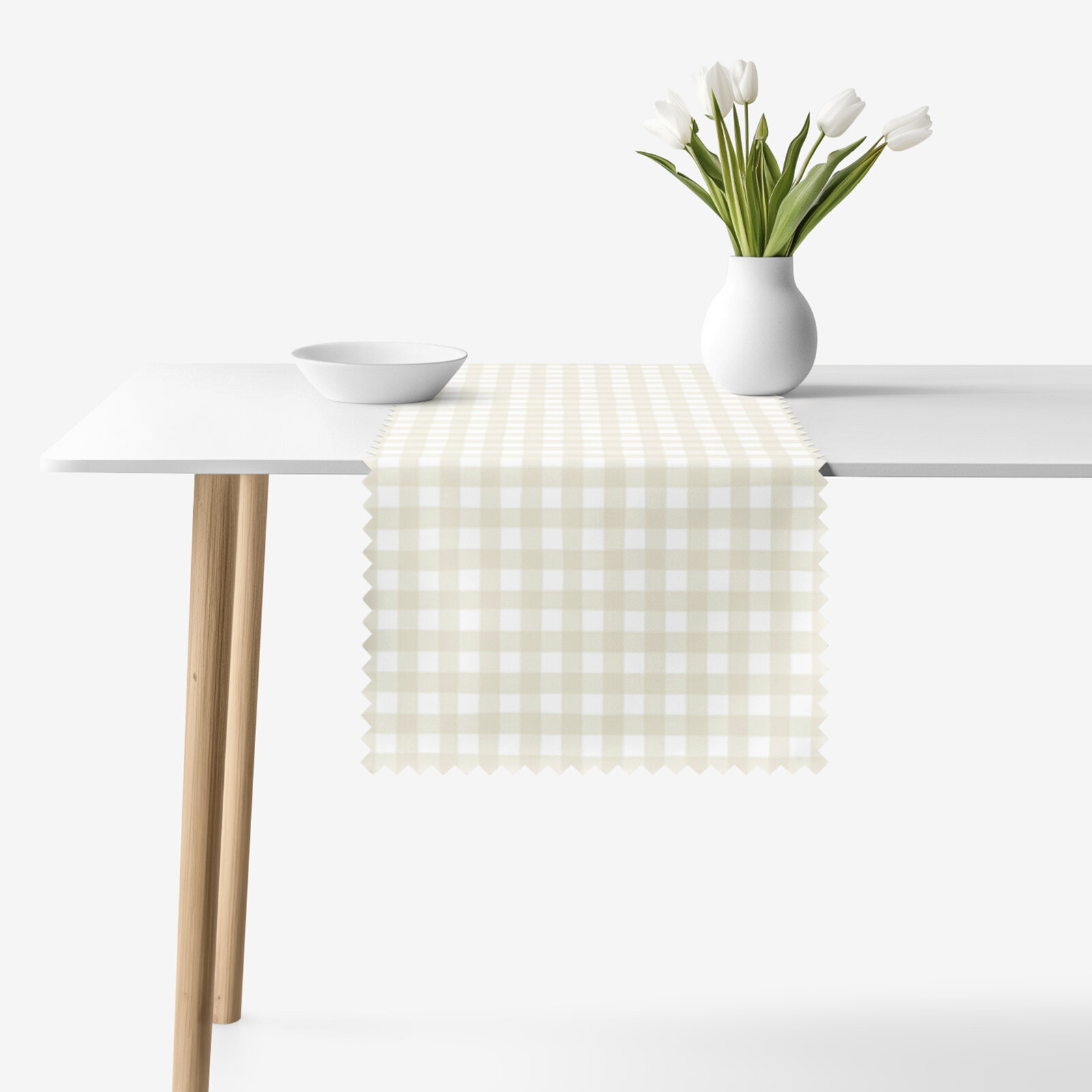 Tischläufer Teflon - beige Würfel