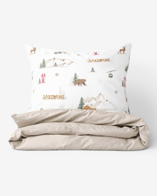 Weihnachts-Bettwäsche aus Baumwolle Duo - Zakopane mit Latte