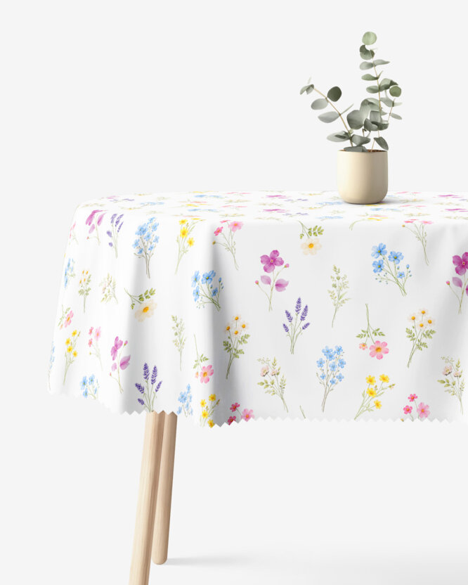 Ovale Tischdecke Teflon - Blumengarten