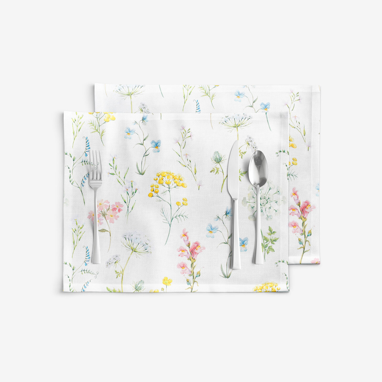 Tischset 100% Baumwolle Deluxe - blühender Frühling - 2 Stück
