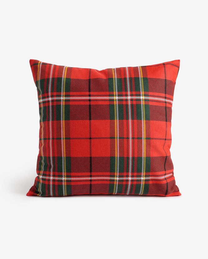 Weihnachtlicher Kissenbezug aus Flanell - rotes Karo