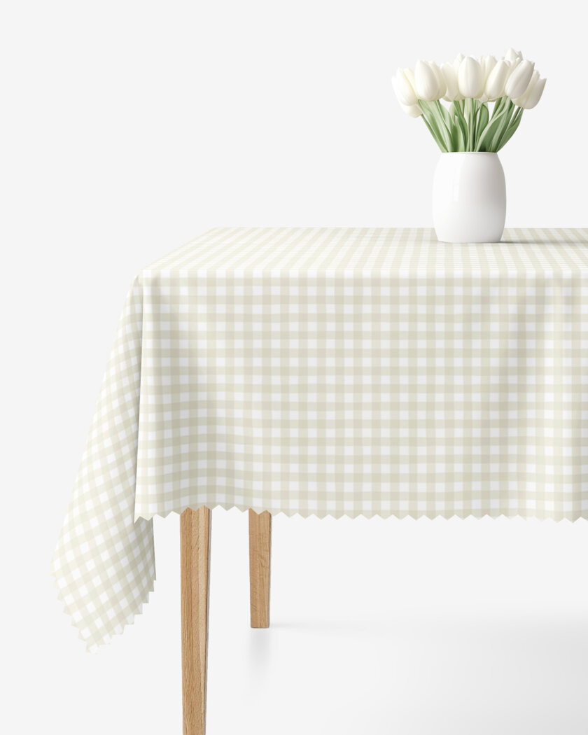 Eckige Tischdecke Teflon - beige Würfel
