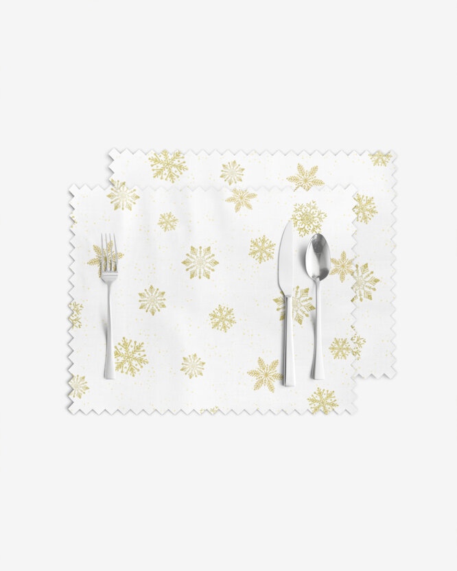 Weihnachtliches Teflon-Tischset - Goldene Schneeflocken - 2 Stück