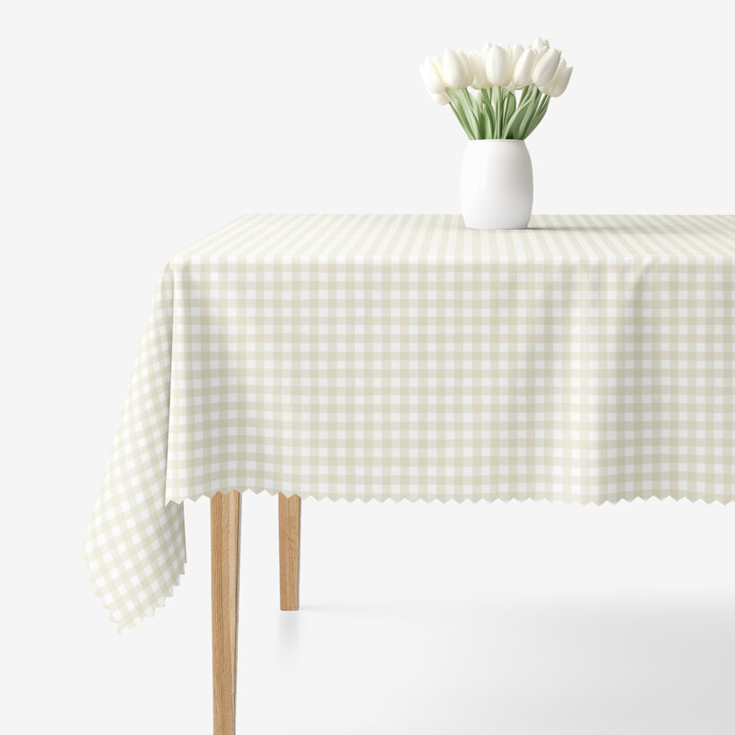 Eckige Tischdecke Teflon - beige Würfel