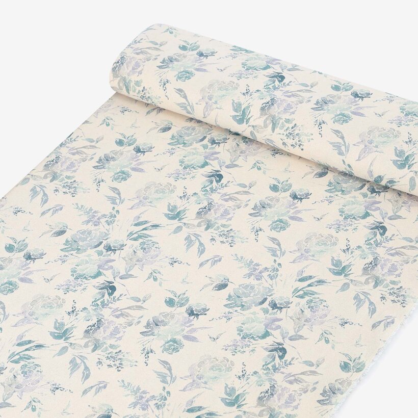 Dekorativer Stoff Valencia - Pflanzenabdrücke