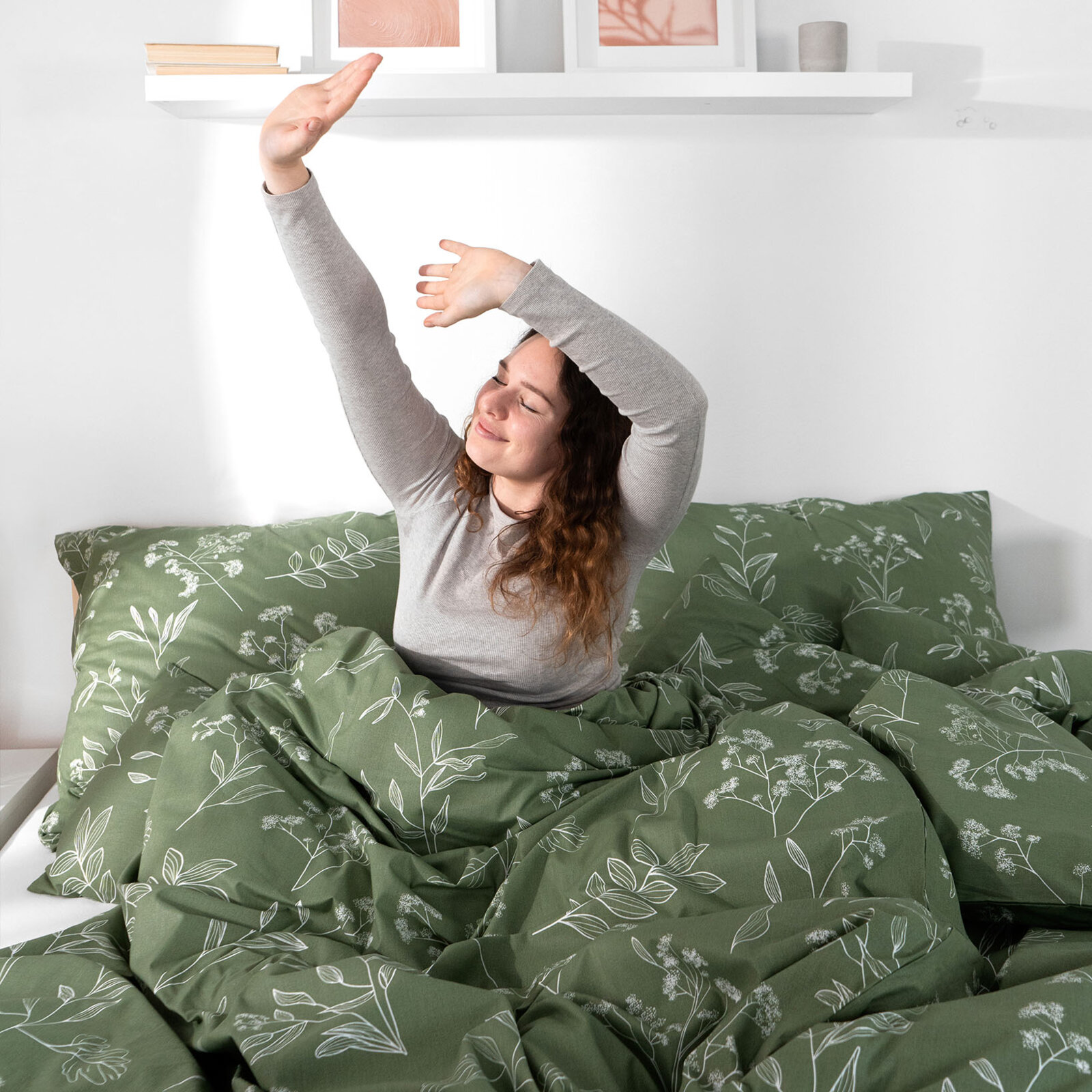 Bettwäsche aus Baumwolle - Kräuterblätter