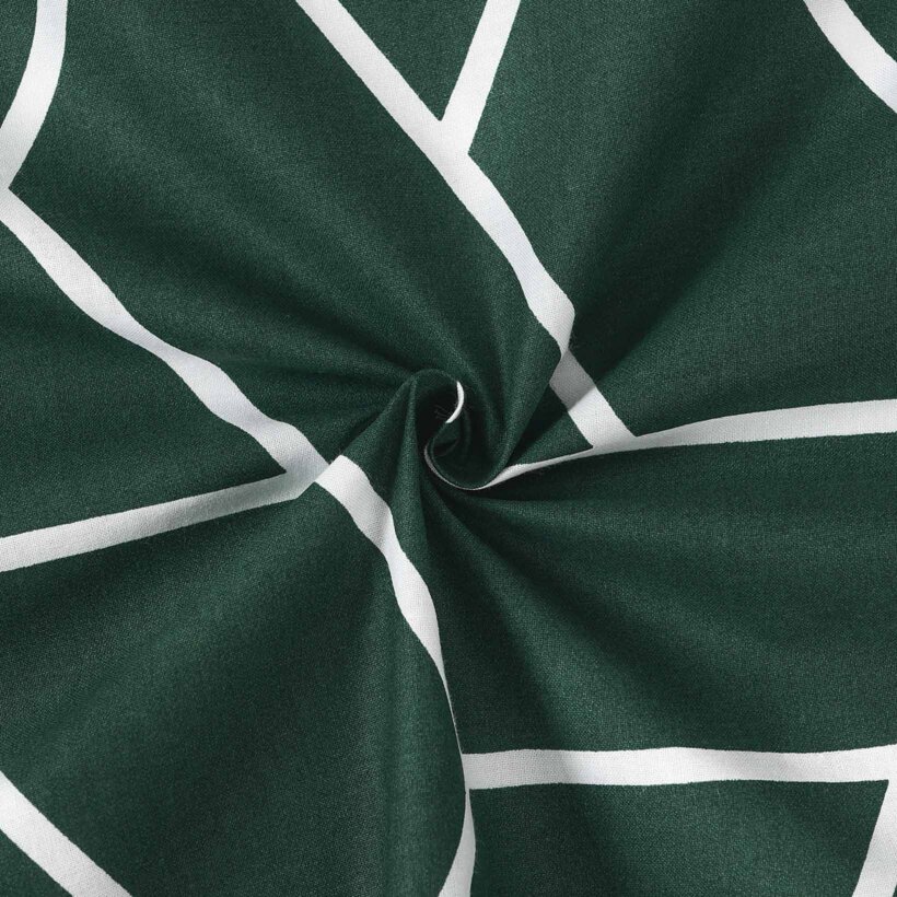 Baumwollstoff - Mosaik auf Dunkelgrün