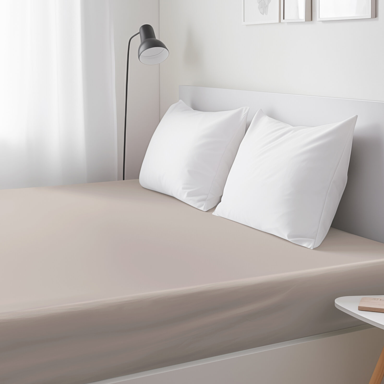 Spannbettlaken aus Baumwolle - graubraun