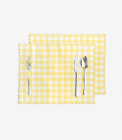 Tischset Teflon - gelbe Würfel - 2 Stück