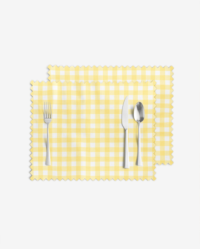 Tischset Teflon - gelbe Würfel - 2 Stück