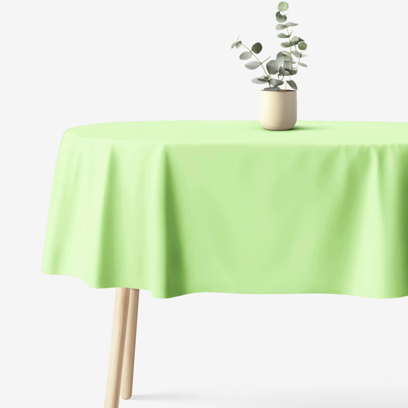 Ovale Tischdecke aus 100% Baumwolle - frühlingsgrün