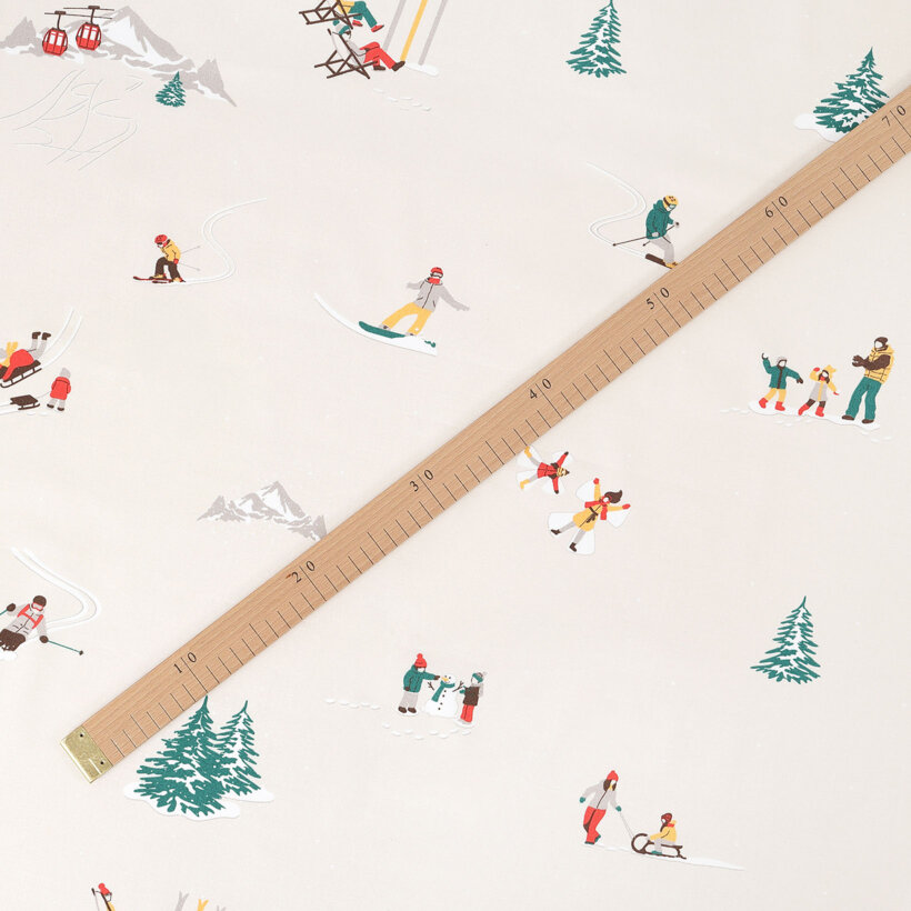 Weihnachtlicher Baumwollstoff - Winterfreuden