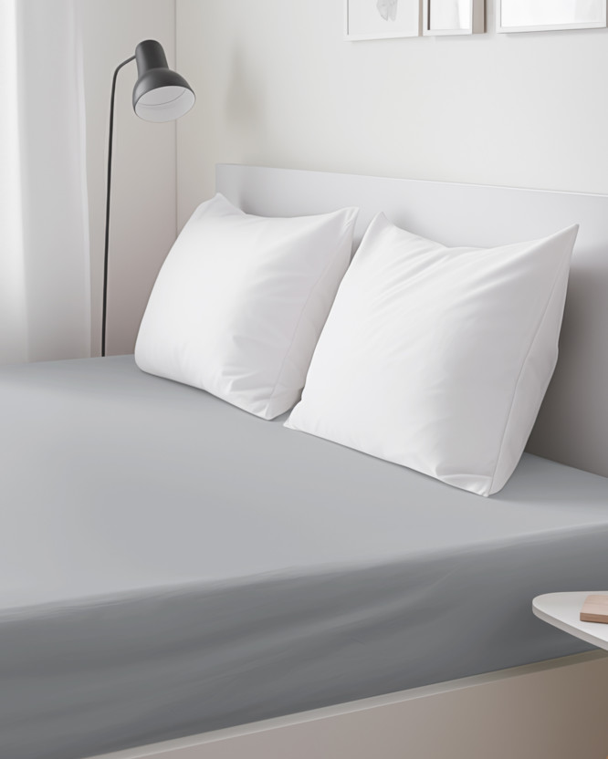 Spannbettlaken aus Baumwolle - grau