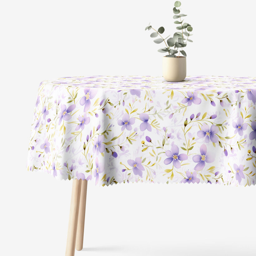 Ovale Tischdecke Teflon - Veilchenblüten