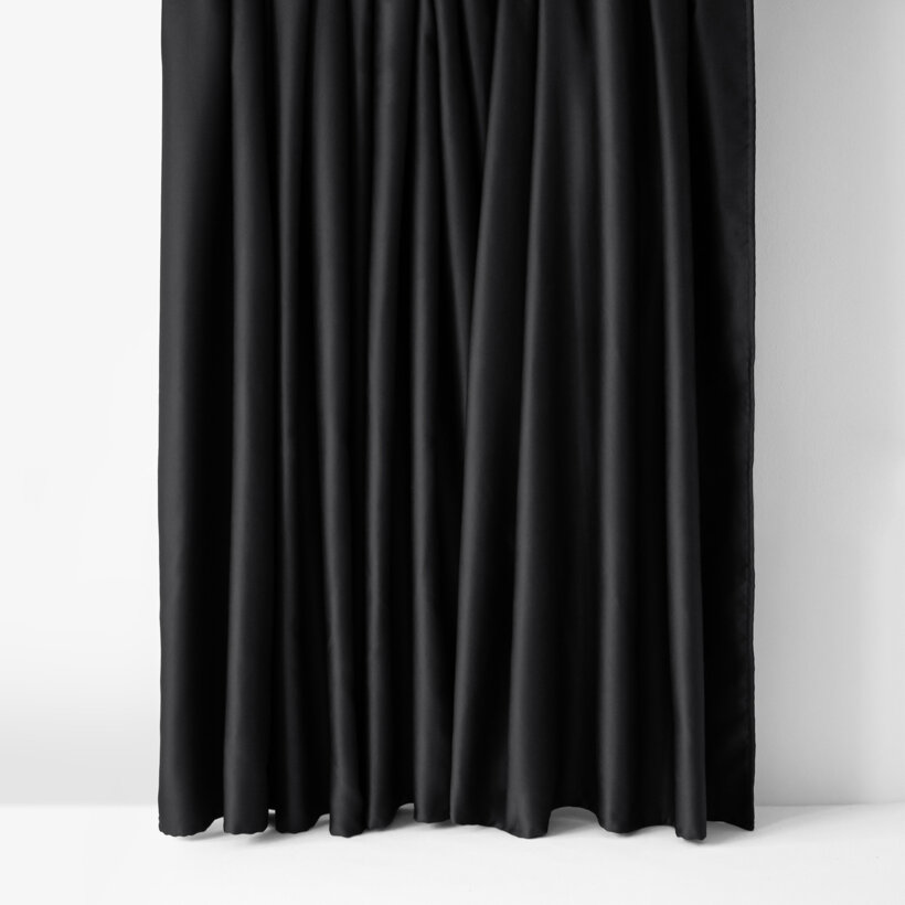 Blackout Verdunkelungsvorhang mit Satin-Glanz - schwarz