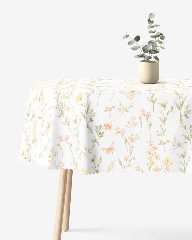 Ovale Tischdecke Teflon - Schmetterlingsgarten