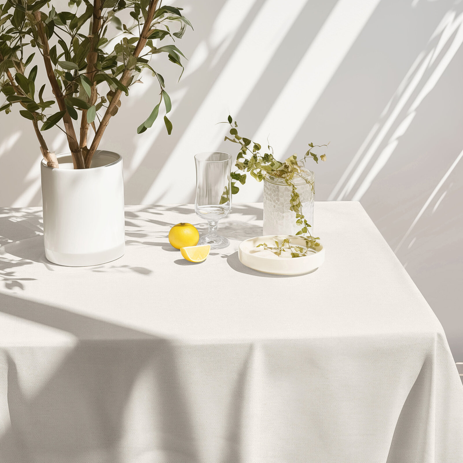 Eckige Tischdecke Malaga - creme