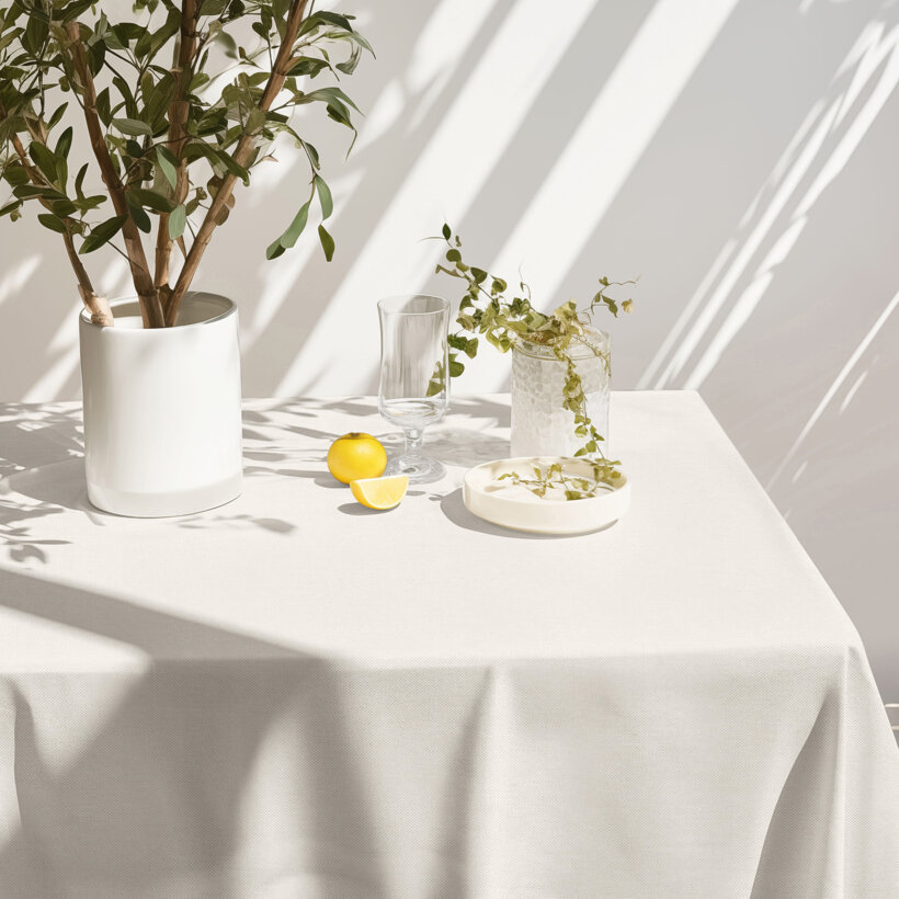 Eckige Tischdecke Malaga - creme