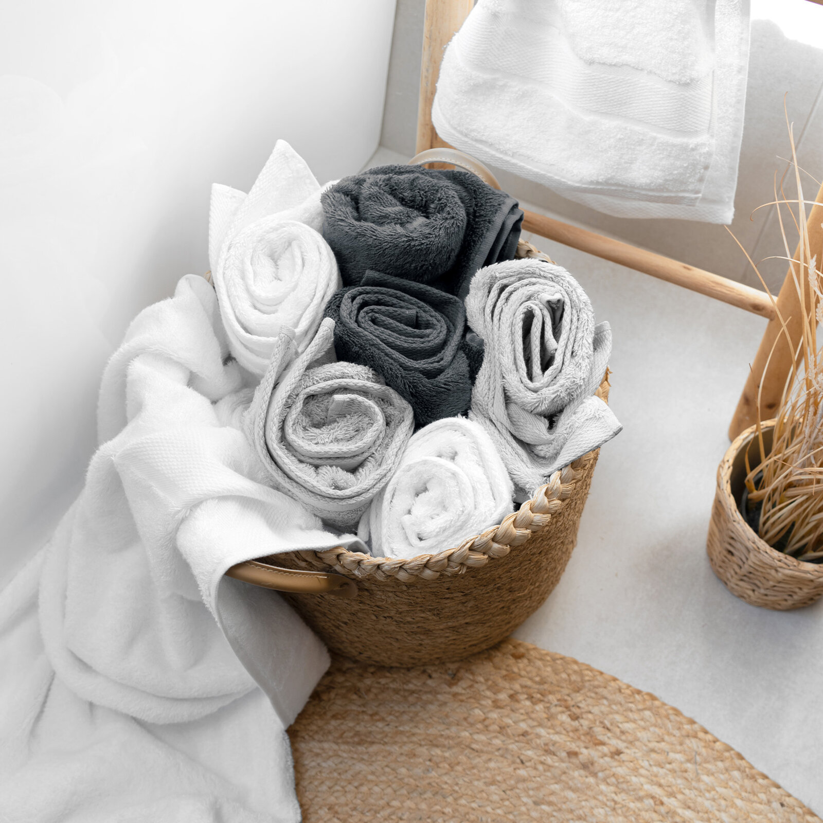 Bambus-Handtuch/Badetuch - anthrazit