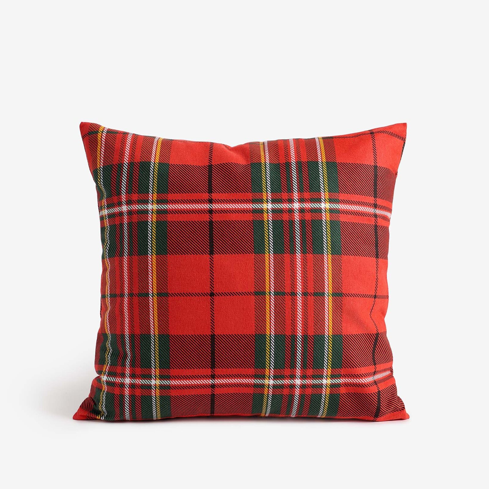 Weihnachtlicher Kissenbezug aus Flanell - rotes Karo