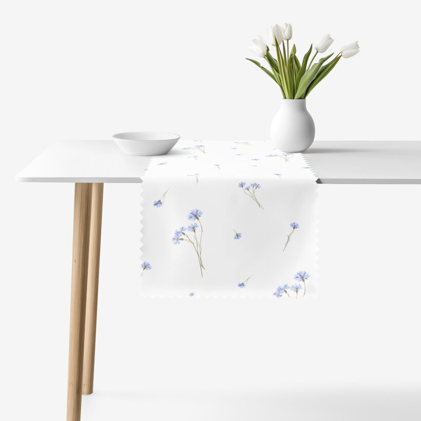 Teflon-Tischläufer - Blaue Kornblumen