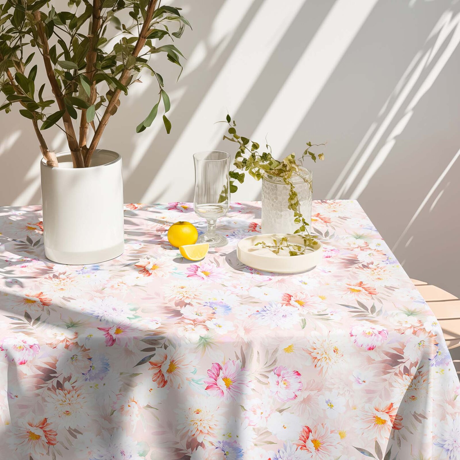 Eckige Tischdecke 100% Baumwolle Deluxe - wilde Blumen