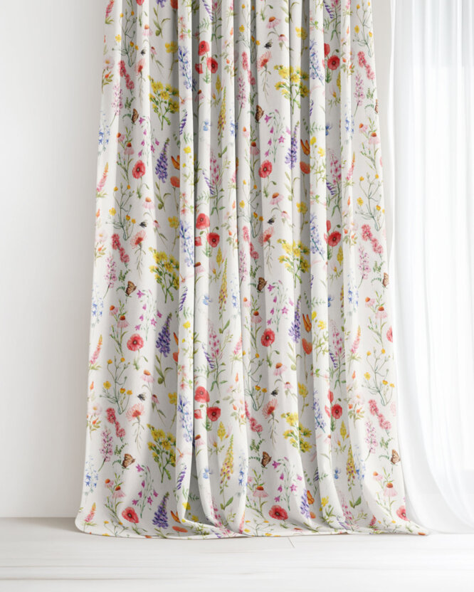 Dekorativer Vorhang Valencia - Blühende Wiese