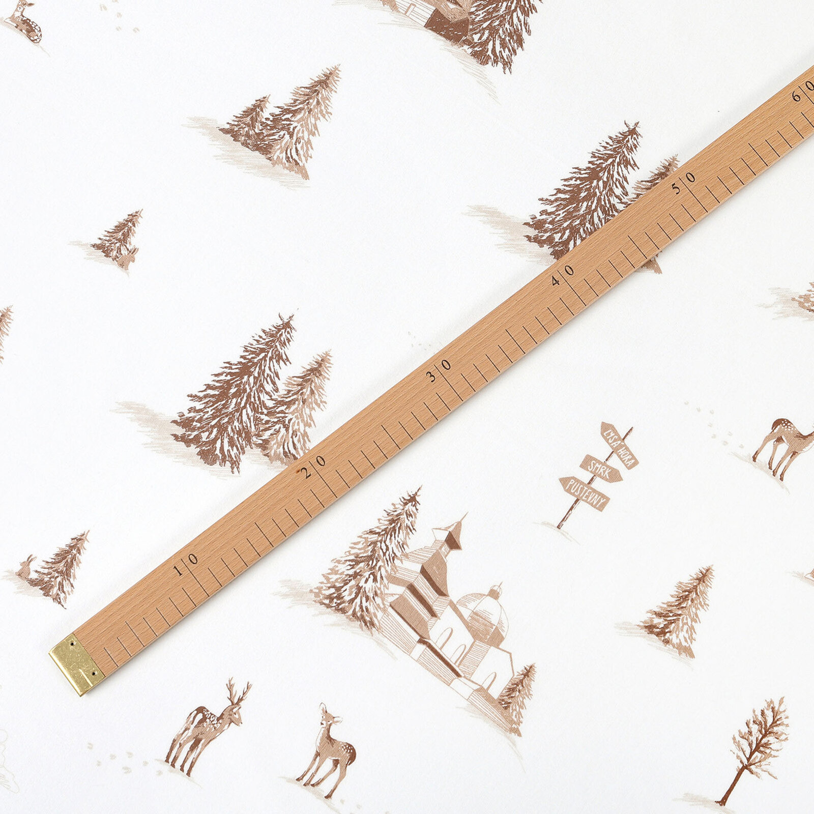 Weihnachtlicher Flanellstoff - Berge