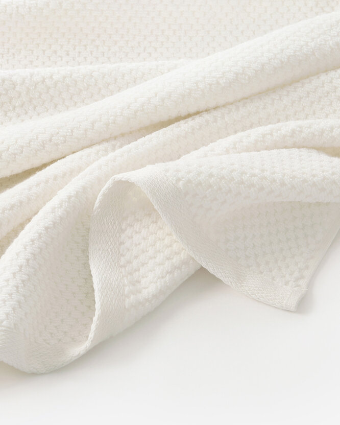 Frottee-Handtuch / Badetuch aus Baumwolle Micro Pure - Vanille