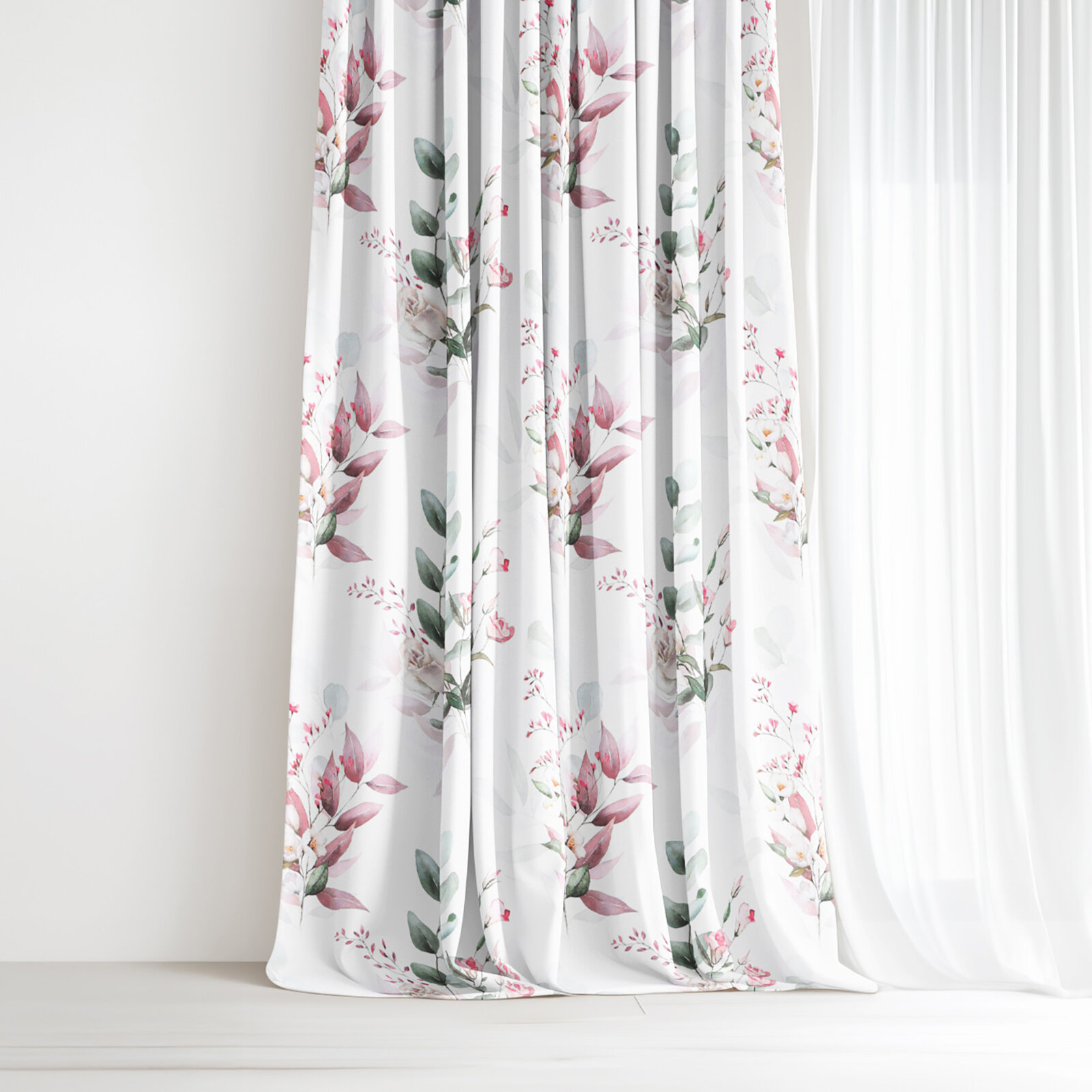 Vorhang aus Baumwolle Deluxe - zarte Rosen