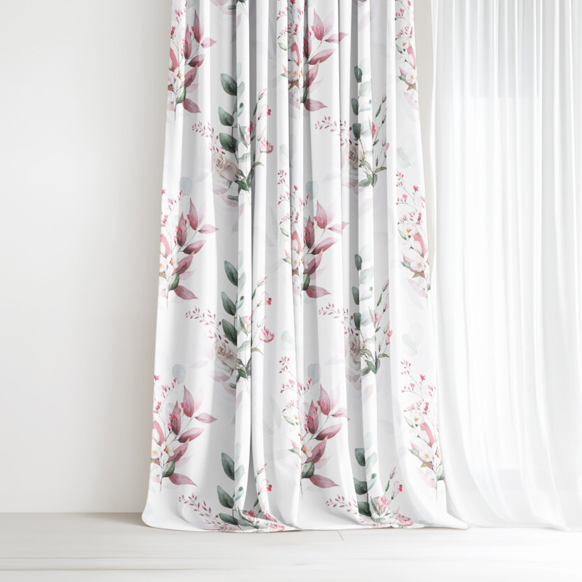 Vorhang aus Baumwolle Deluxe - zarte Rosen